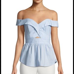 Sara off the shoulder Fitted Peplum Top